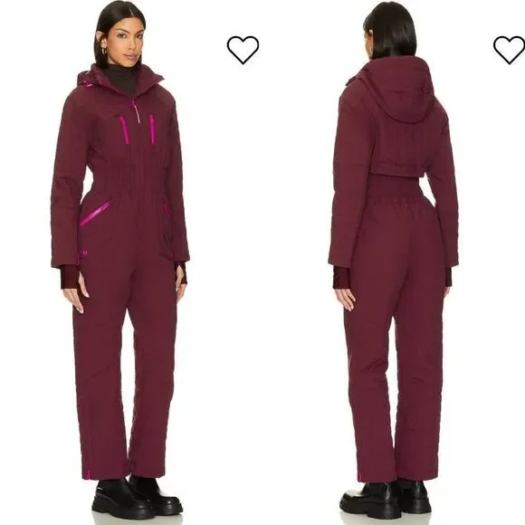 New! Free People Movement All Prepped Ski Suit in oxblood, size XL - Picture 2 of 16